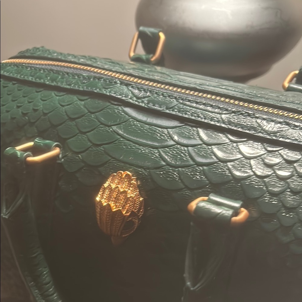 New Unused Kurt Geiger Green Crocodile-Embossed Handbag - Picture 5 of 8